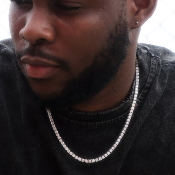 4mm Tennis Chain with Round Cut Diamond - CZ - Picture 4 of 4